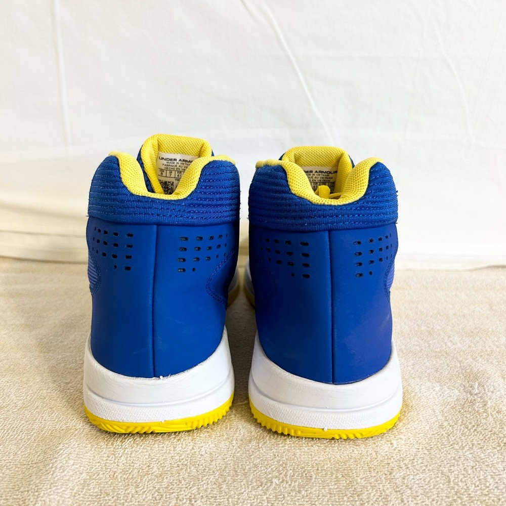 Under Armour Jet Mid Blue/Yellow size 8 MEN’S BASKETBALL SHOES - Picture 6 of 9